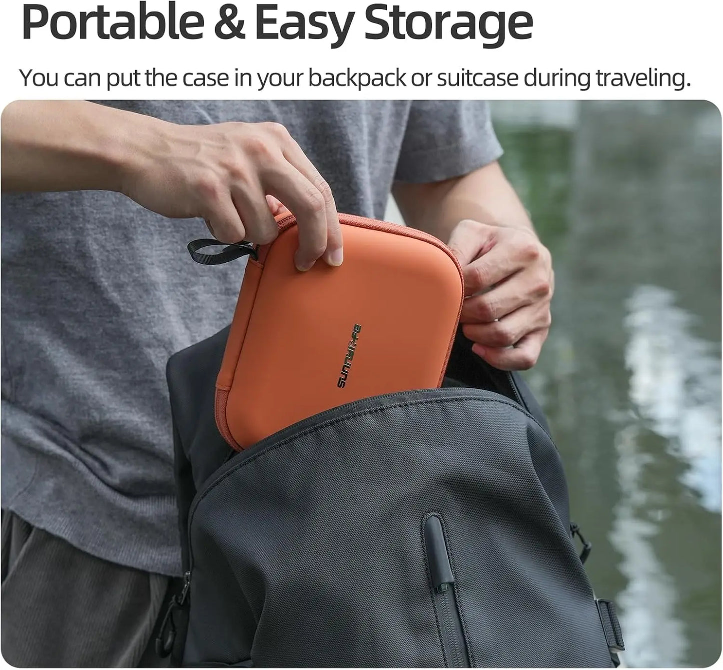 Carrying Case for DJI Osmo Nano, Portable PU Storage Travel Bag for Osmo Nano Accessories (Set Bag-Black)