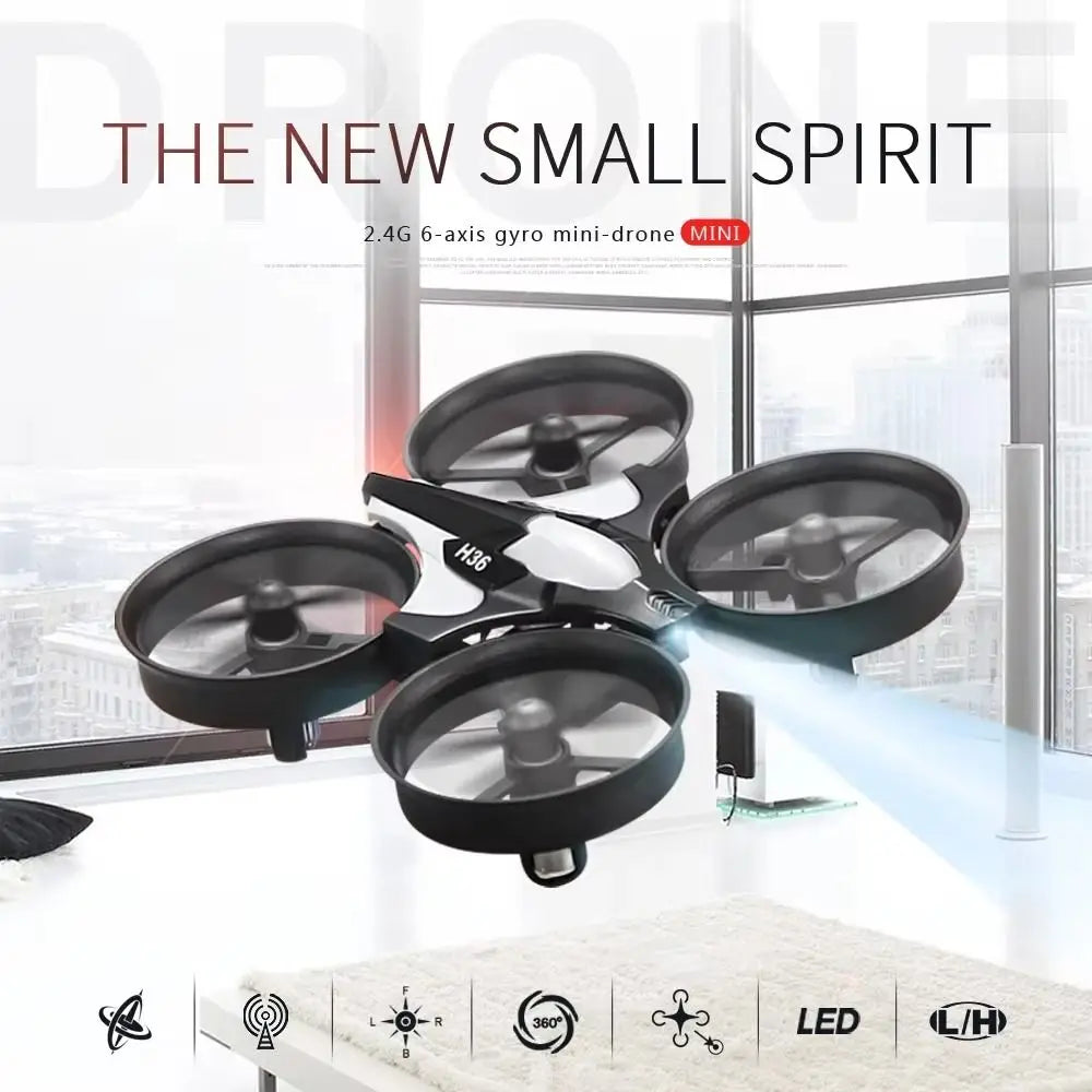 Anti-collision H36 Mini RC Drone Four-axis With Light Remote Control Quadcopter Flying Rechargeable