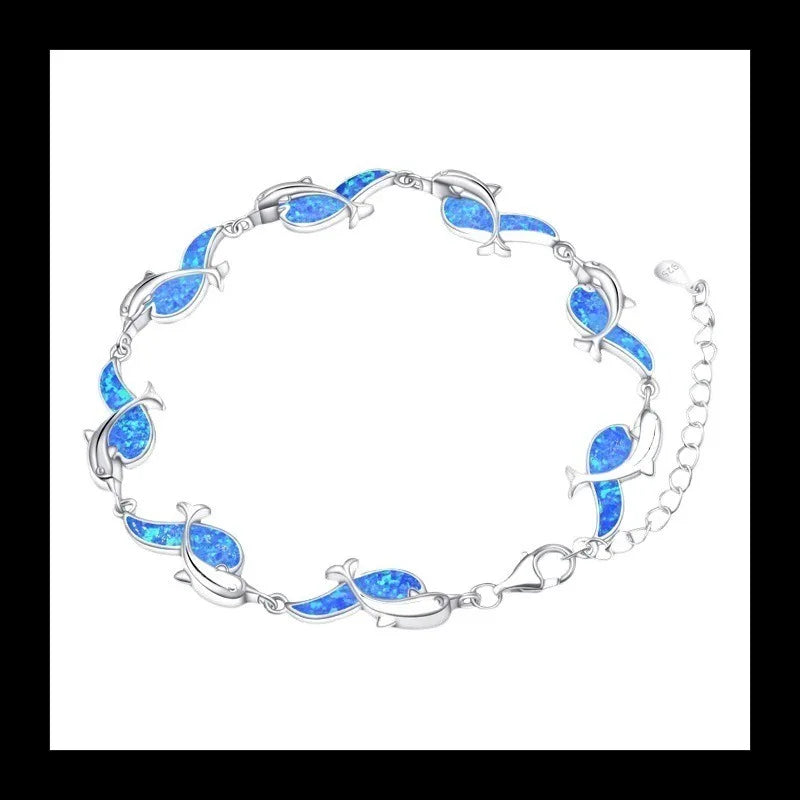 AliExpress S925 Sterling Silver Versatile Fashion Popular Simple Symphony Opal Irregular Bracelet