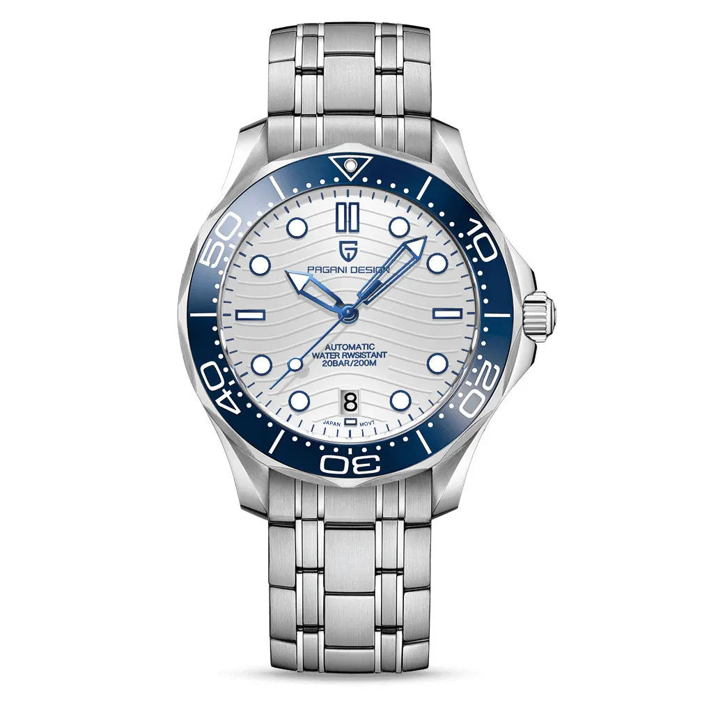 PAGANI DESIGN 2025 New V2 Waves Men's Watches 200M Diving Automatic Watch For Men AR Sapphire crystal Mechanical Wrist watch Men