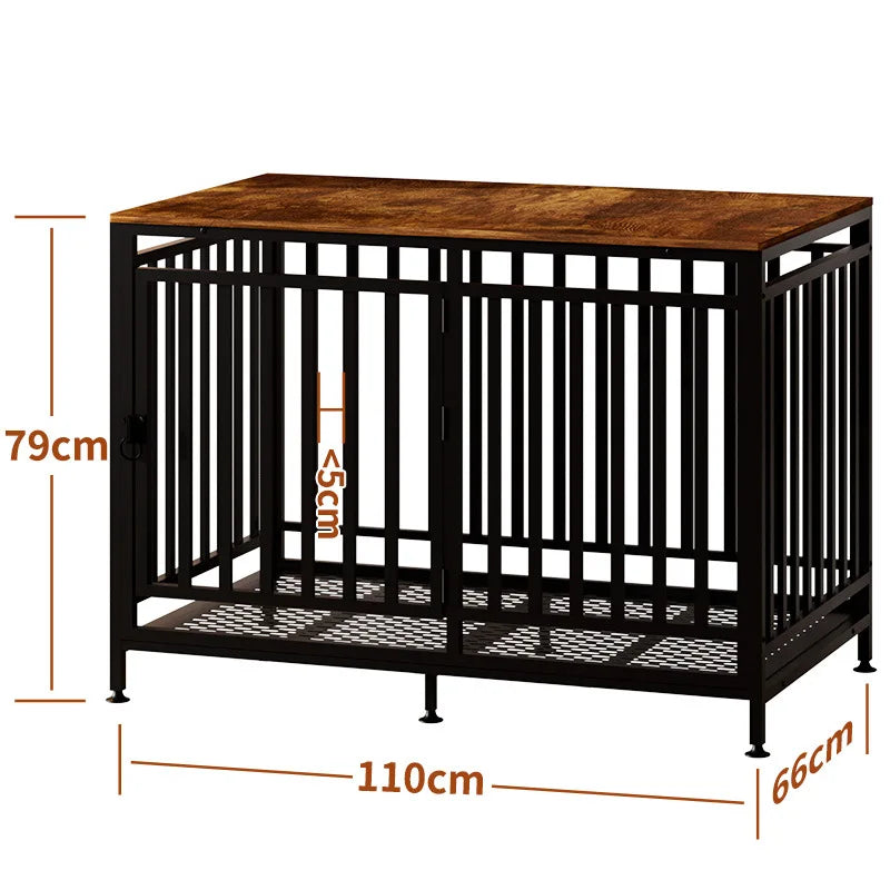 Tc-Gm05 Indoor Pet House for Home Use, Dog Cage, Cat Nest, Large and Medium-Sized Dog Enclosure, Cat Nest, Cat Cage Villa, Steel and Wood Structure, Space-Saving, Breathable, North American Style, Co-Living for Humans and Pet