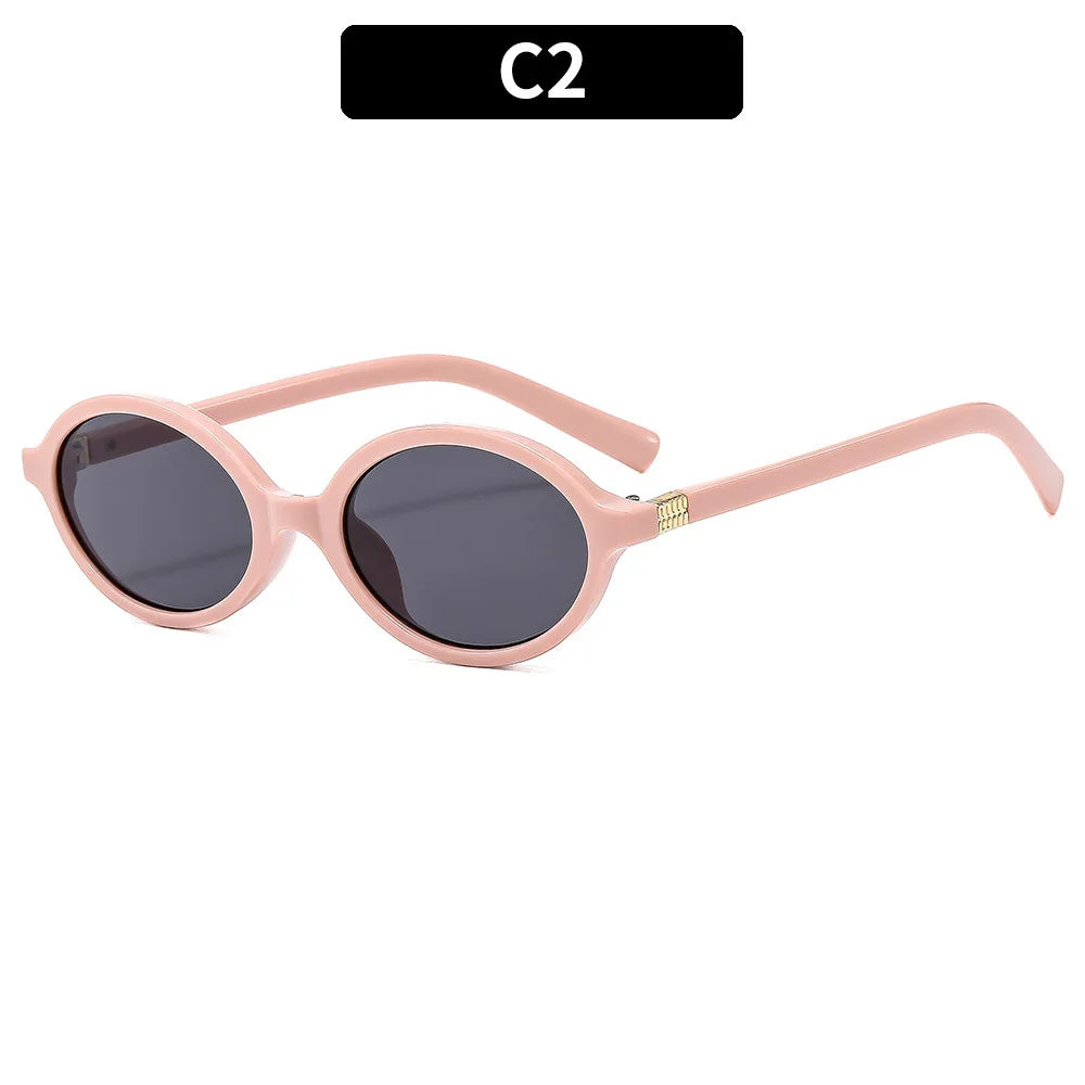 New Oval sunglasses For women Fashion Brand Black Small Frame Sun Glasses Female Retro Clear Lenses Eyewear Lady Trendy UV400