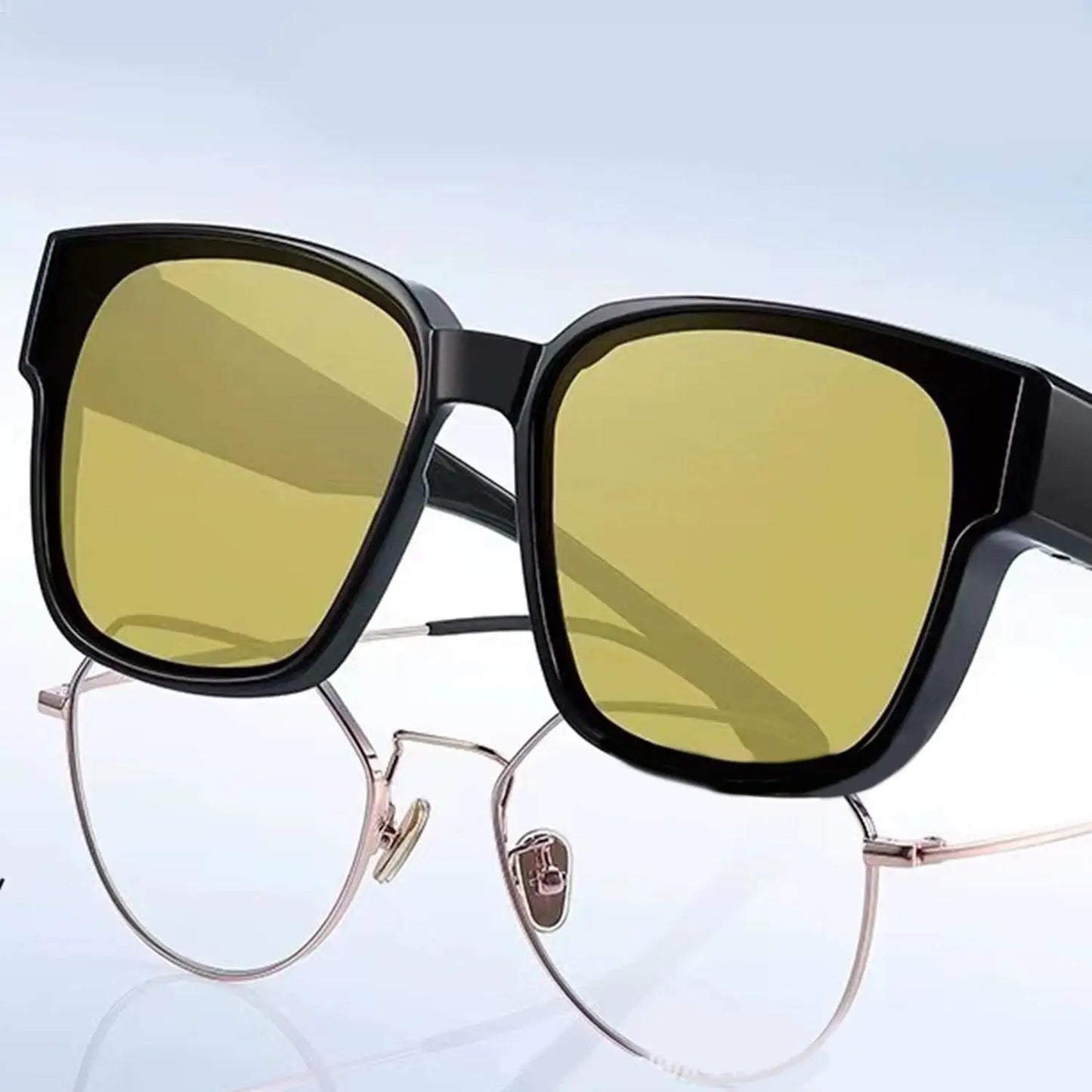 Classic Night Vision Sunglasses For Men Women Square Frame Goggles Eyeglasses Driving Polarized Sun Glasses Unisex Eyewear
