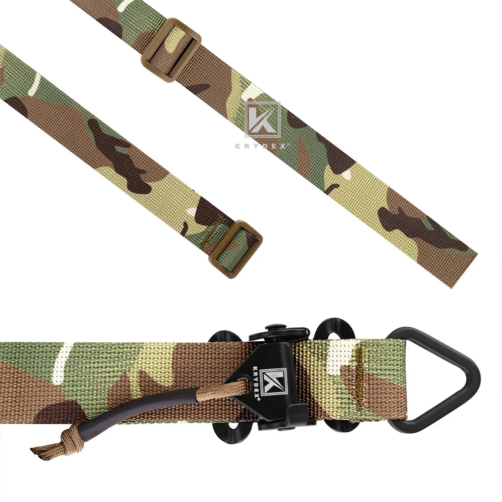 KRYDEX Tactical Rifle Single 1 Point Sling Padded Modular Sub Gun Shoulder Strap For Hunting Outdoor Slingster Accessories