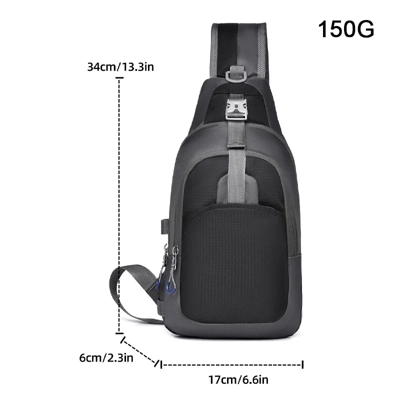 New Men's Shoulder Bag, Large Capacity Comfortable Lightweight Crossbody Bag, Durable Functional Zoning Casual Men's Belt Bag