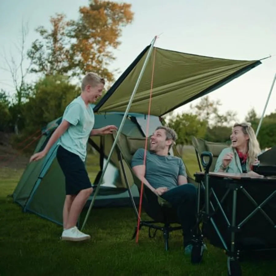 Cabin Tent with Vestibule for Outdoor Camping: 3-Person Pop-Up Design with Double Layers Easy and Quick Setup Enhanced Waterpro