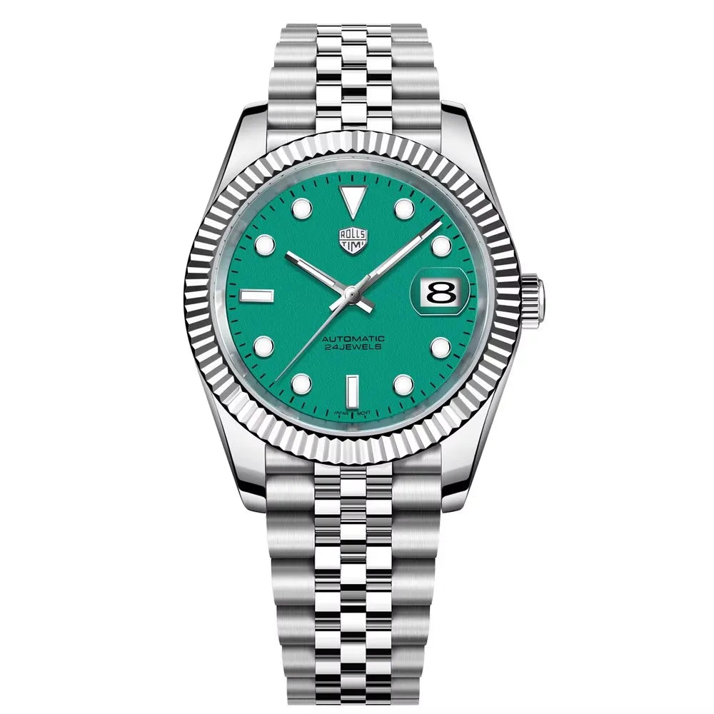 2025 New RollsTimi Men's Watches Super Luminous Automatic Watch For Men NH35 Mechanical Wristwatch AR Sapphire Waterproof Clock