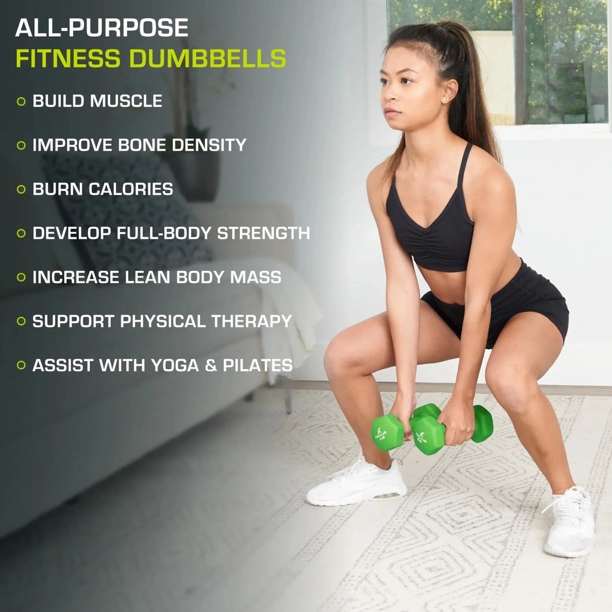 Set of 2 Neoprene Dumbbell Coated for Non-Slip Grip, 4 lb Dumbbell Set for Home Gym & Strength Training