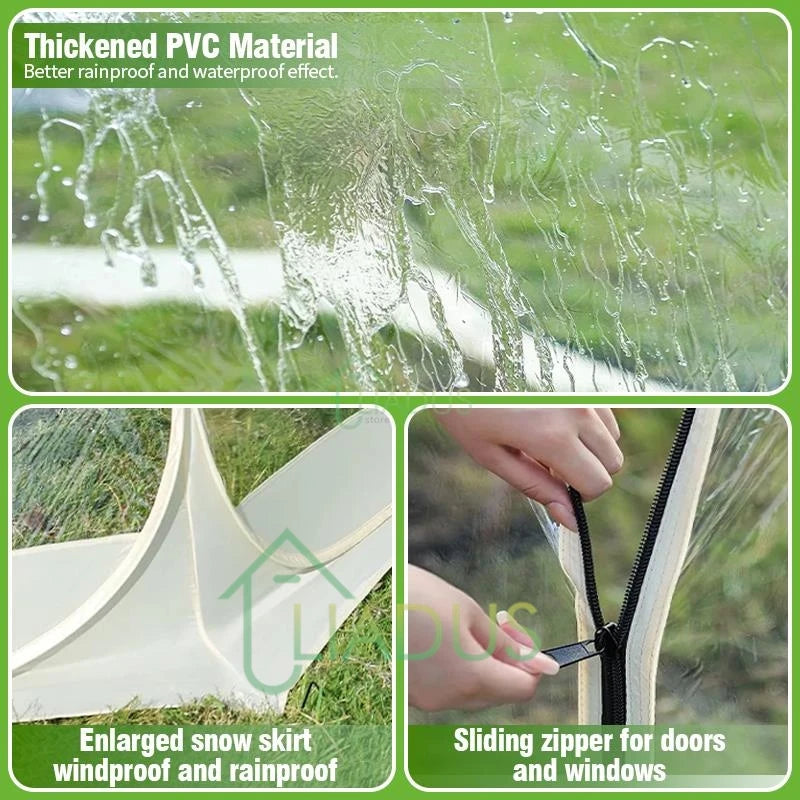 4-8 Person Outdoor Waterproof Transparent Dome Tent Mushroom Shaped Camping Shelter for Hiking Lightweight Portable Tent