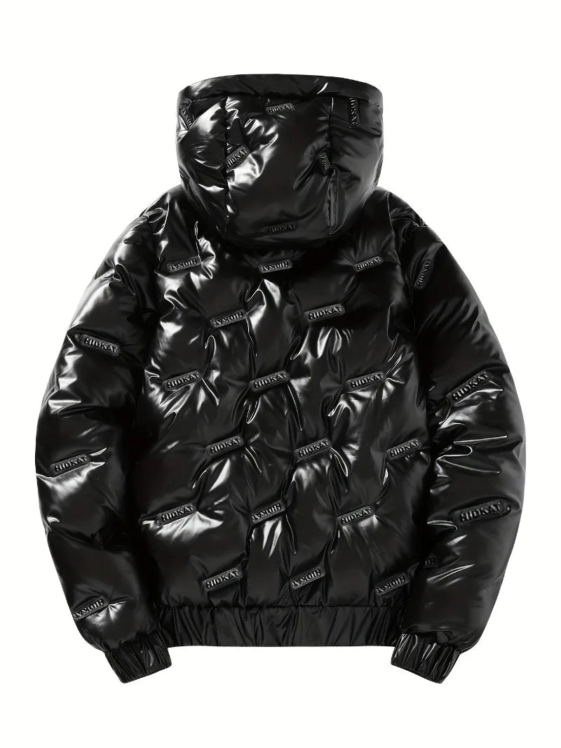 Men's Heavy-Duty Winter Jacket Cold Weather Outerwear with Full-Zip Closure Hooded Windproof Coat Men's Thermal Insulated Coat