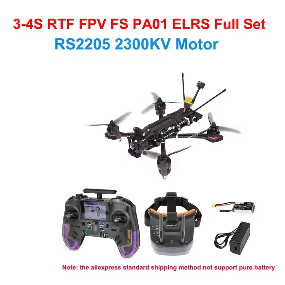 RTF XY-5 220mm FPV Racing Drone 3-4S with RS2205 2300KV Motor F4 V2 Flight Control Micro Camera 51466 Propeller Quadcopter