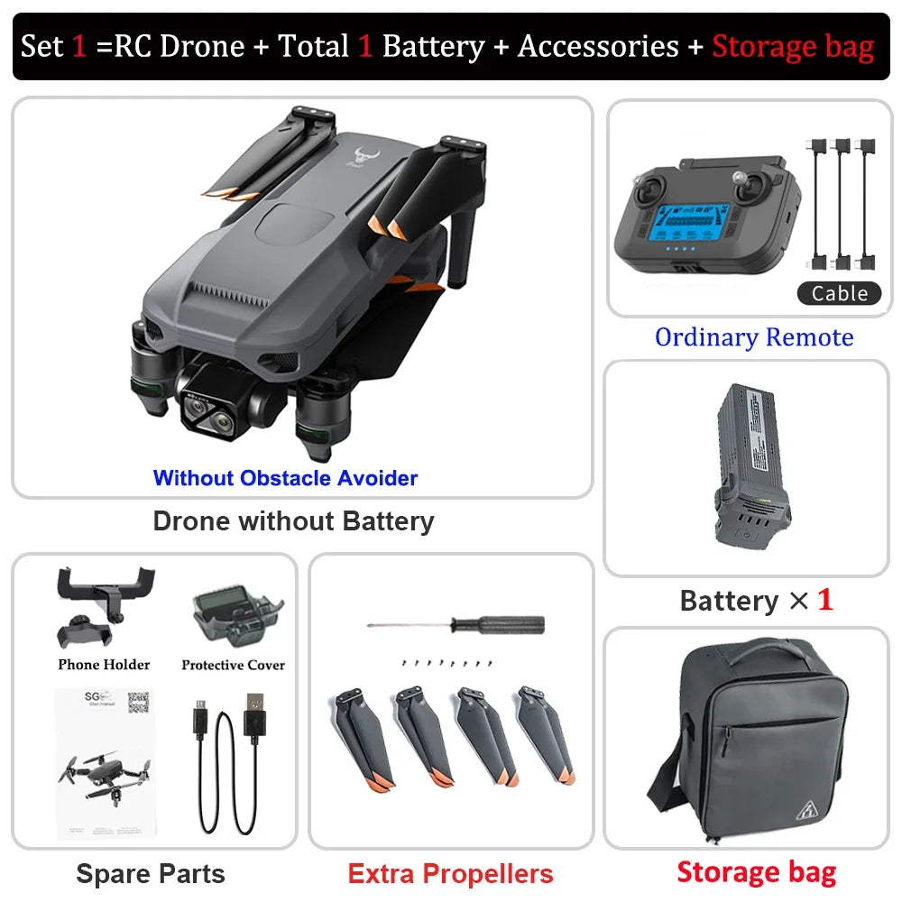 2024 ZLL SG909 Drone Professional Camera Touch Screen 3-Axis Gimbal Obstacle Avoidance FPV Brushless EIS Electronic RC Dron Toy