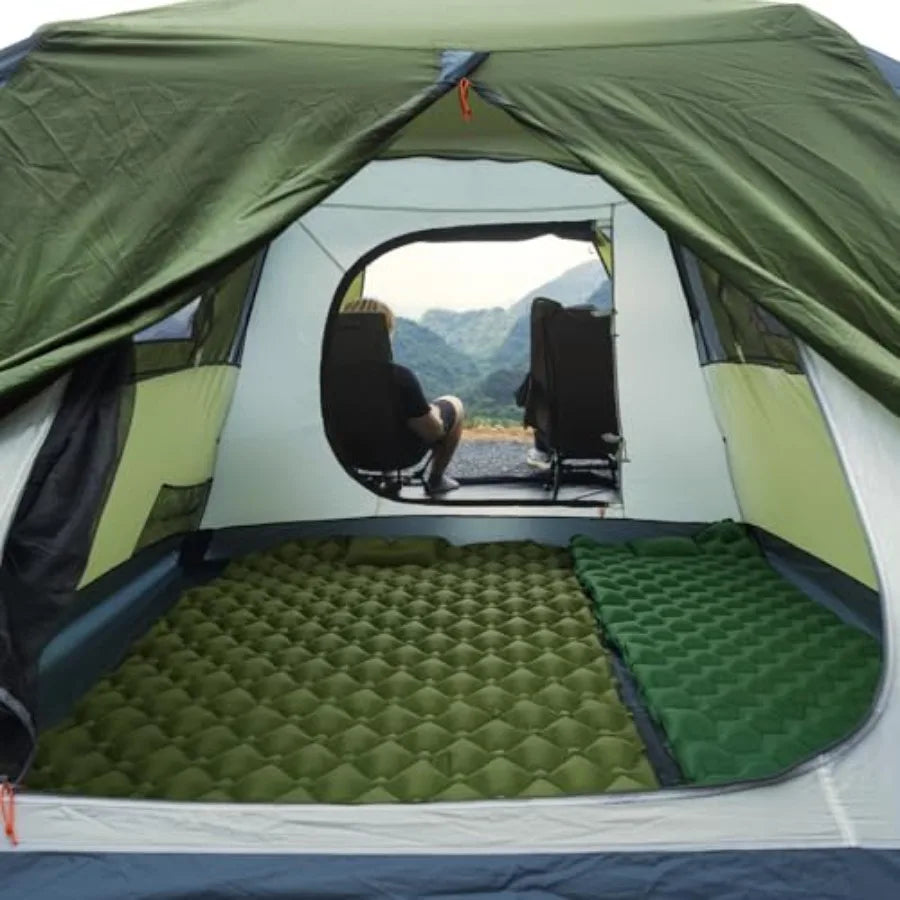 Cabin Tent with Vestibule for Outdoor Camping: 3-Person Pop-Up Design with Double Layers Easy and Quick Setup Enhanced Waterpro