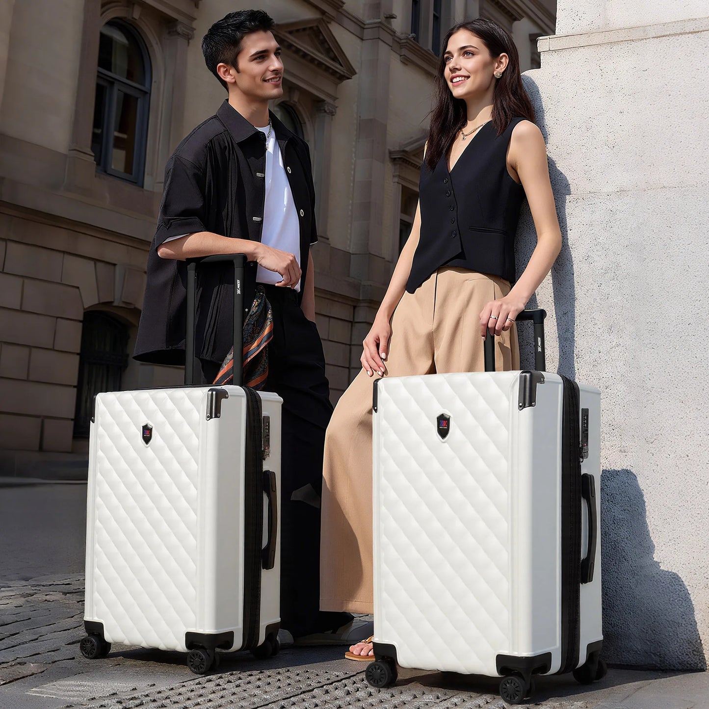 Hardshell Luggage Set 3 Piece  ABS Suicase Set Lightweight Expandable Suitcase with Spinner Wheels & TSA Lock