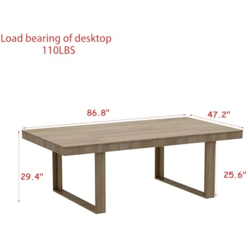 "Modern Wooden Dining Table Seats 8-10, Versatile for Home and Office, Light-Weight Kitchen Table"