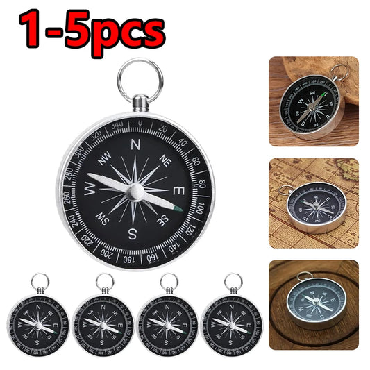 Pocket-sized Compass, Portable Survival Movement Navigation Compass with Key Ring, Suitable for Outdoor Camping and Hiking