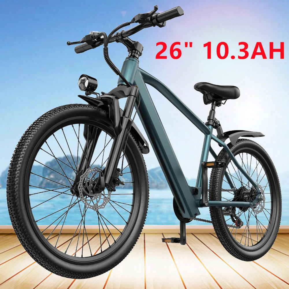 Adults Electric Bicycle, 26" 24" Electric Mountain Bike 600W Peak Motor Ebike 23.9Mph 10.3AH 13.3AH Electric E Bike for Adults