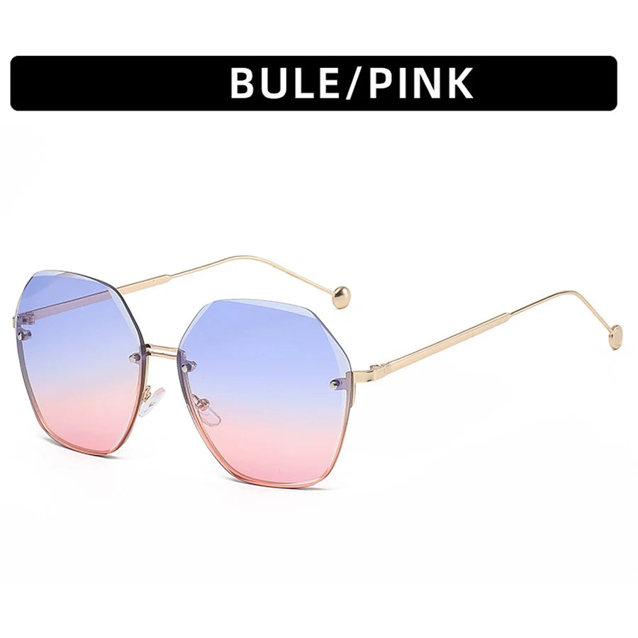 Brand Design 2025 Fashion New Polygonal Metal Sunglasses Retro Ladies Glasses Classic Trend Luxury Driving Travel Eyewear
