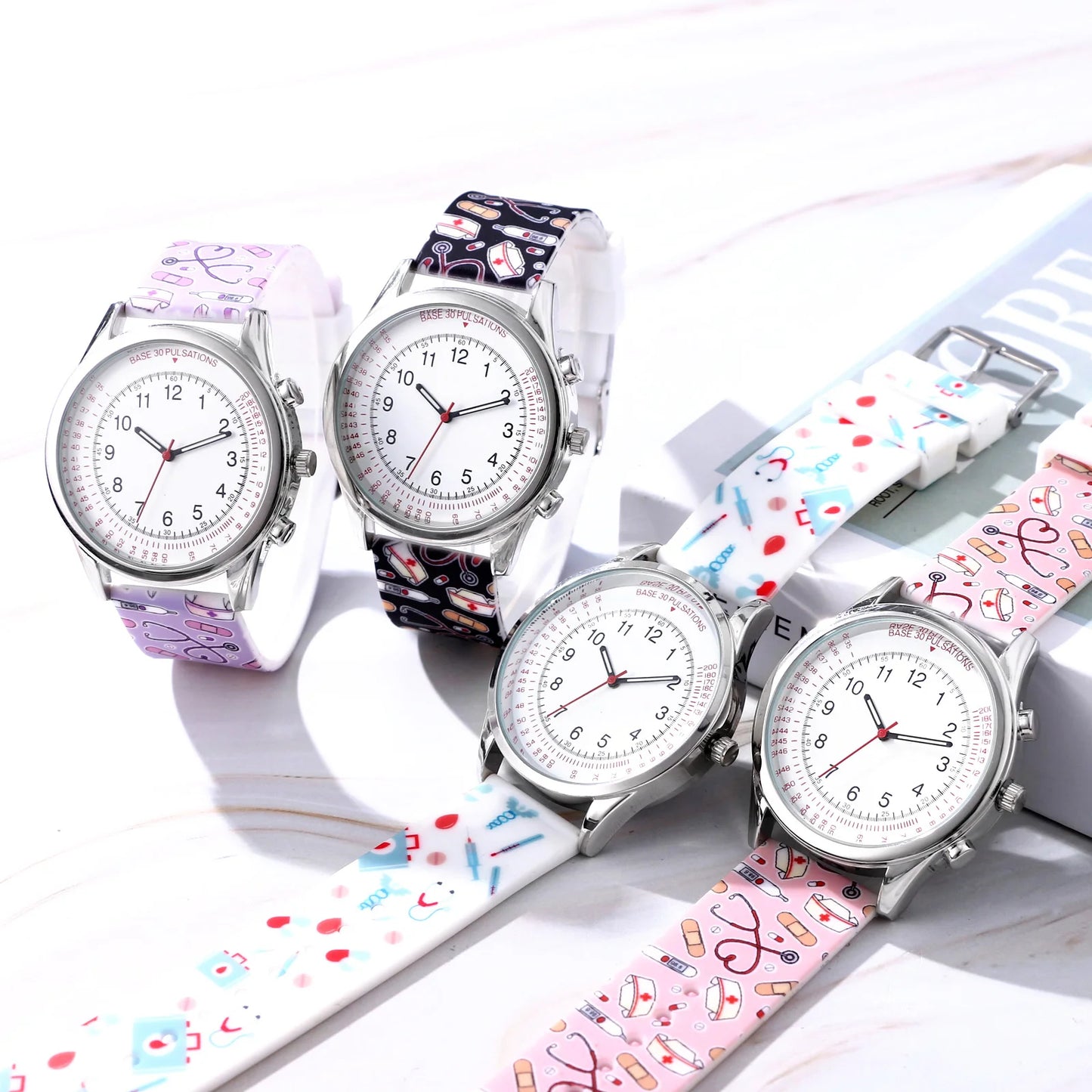 LANCARDO Pulse Meter for Doctors And Nurses Quartz Legible Digital Dial Pulse Dial Environmental Silica Gel Protection Watch