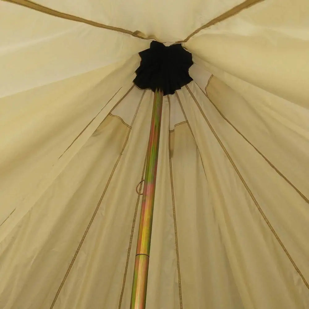 Luxury Mongolian Style 16ft Glamping Bell Tent Waterproof Breathable Canvas Family Yurt Shelter With Stargazing Window Capacity