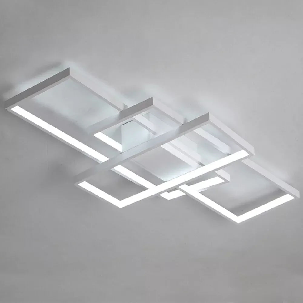 Modern LED Ceiling Light Flush Mount Kitchen Bedroom Down Lighting Fixture 72W Remote Control Lighting for Living Room