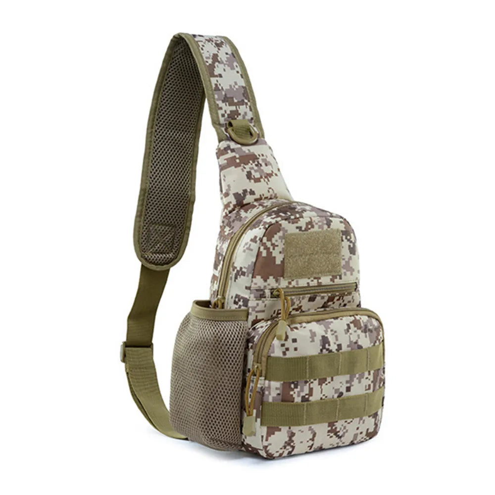 Men‘’s Backpack Molle Tactical Sling Chest Bag Travel Crossbody Bag Pack Messenger Sling Shoulder Bag Water Bottle Holder Bag