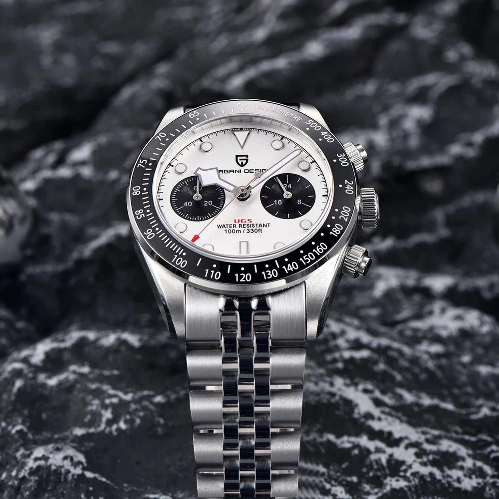 PAGANI DESIGN 2025 New BB Panda Men's Watches Retro Luxury Quartz Watch For Men Sport Chronograph Stainless steel Bracelet Watch