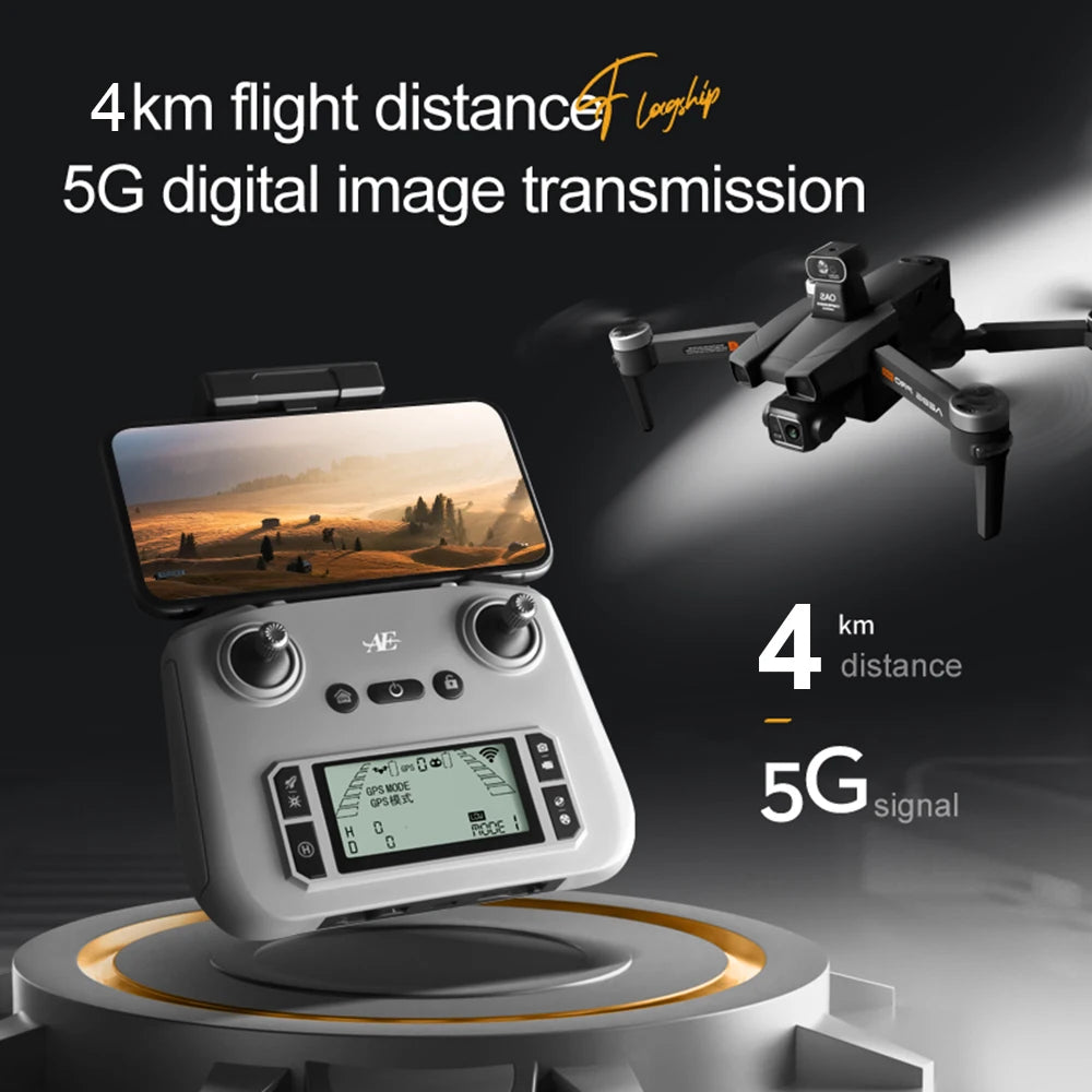 Professional AE86 Pro Max 4K Camera Mini Drone with camera drone Dual  Intelligent obstacle avoidance Brushless drone Toys