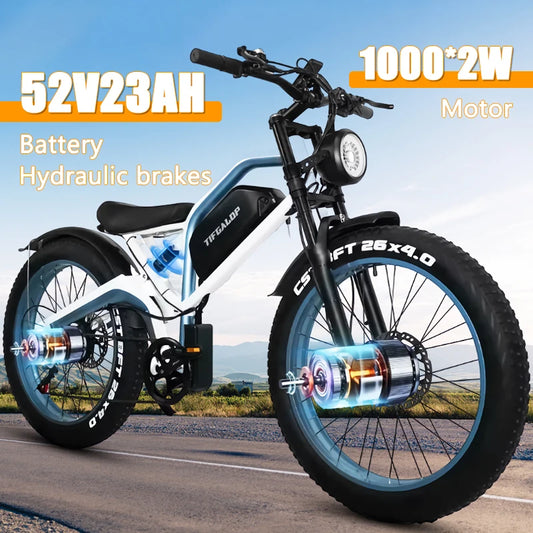 Factory direct delivery of 2025 new adult electric bicycle 2000W 52V 23Ah mountain cross-country urban electric bicycle