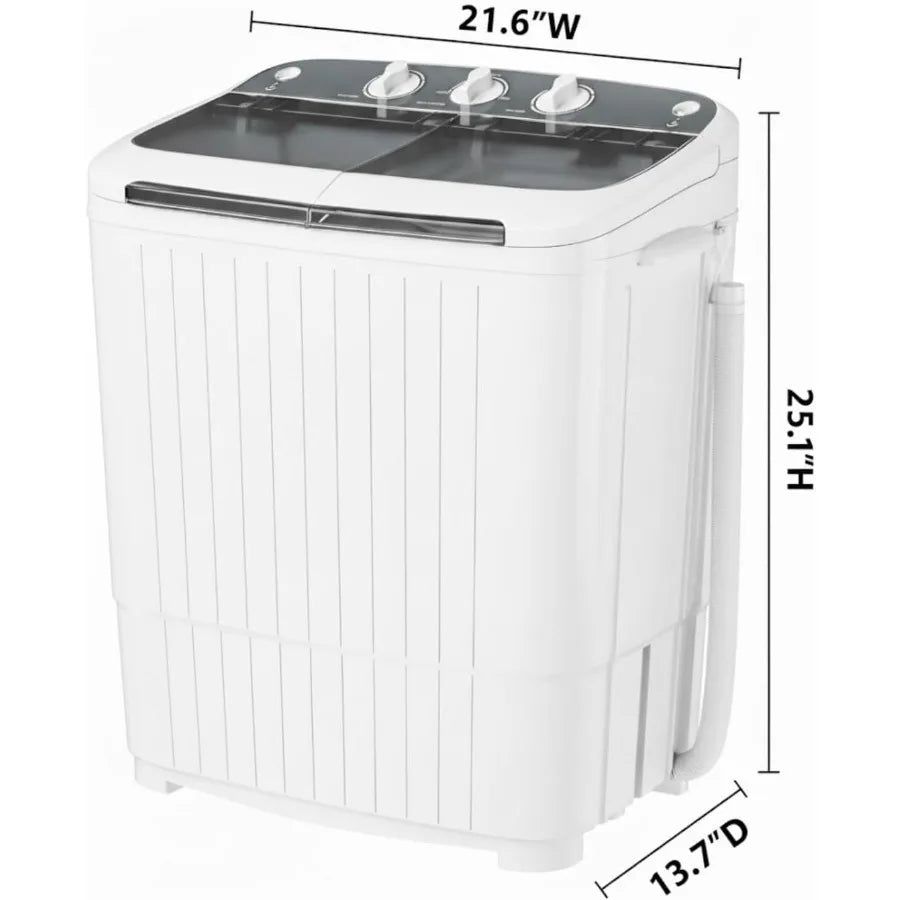 Portable Washing Machine with 18 lbs Capacity for Home and Apartment Use Compact Washer and Dryer Combo with Twin Tub Design an
