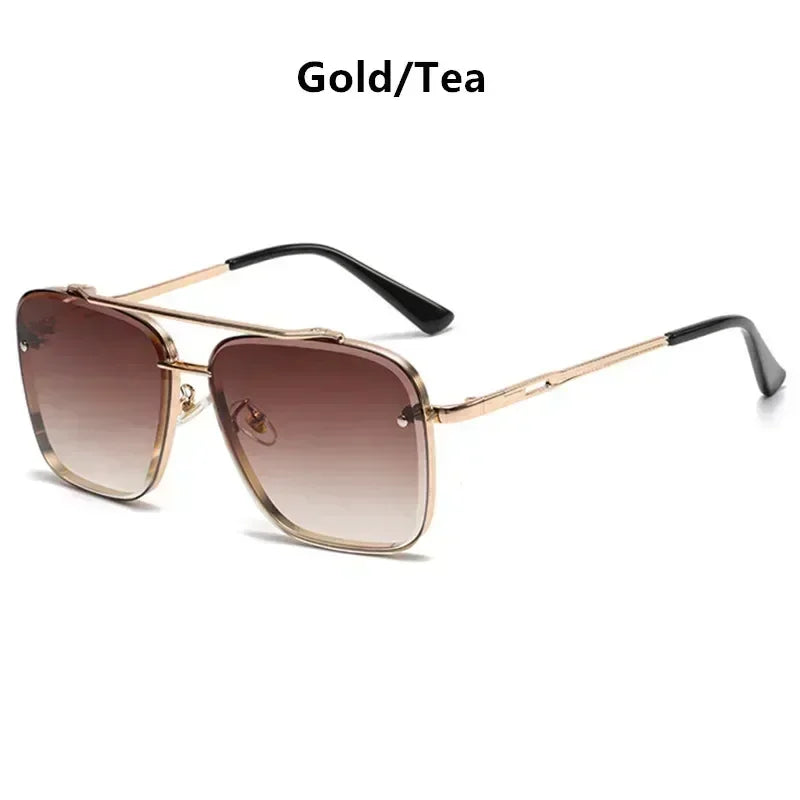 2025 Fashion Square Luxury Design Sunglasses Men Women Flight Seven Rock Mach Six Style Gradient Pilot Sunglasses Oculos De Sol