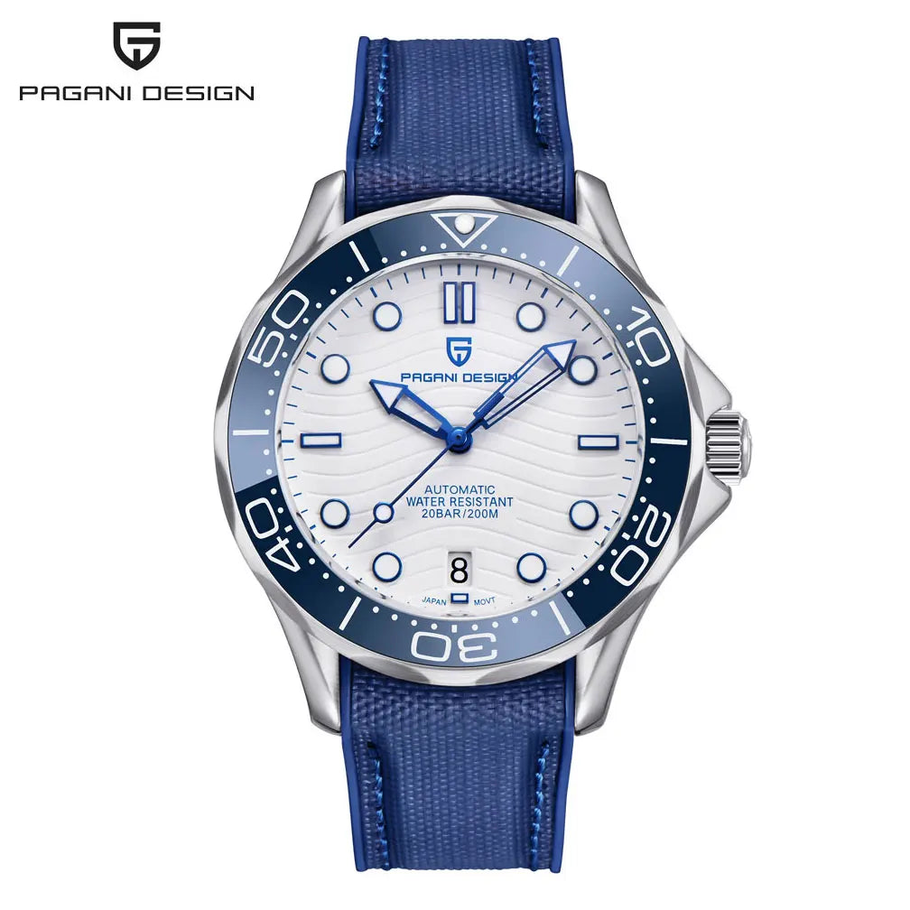 PAGANI DESIGN 2025 New V2 Waves Men's Watches 200M Diving Automatic Watch For Men AR Sapphire crystal Mechanical Wrist watch Men