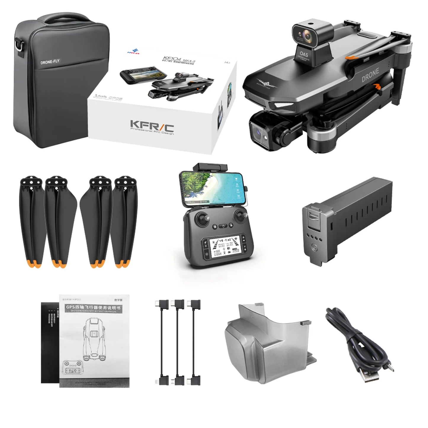 Professional KF104 MAX2 Drone WIFI 360 Obstacle Avoidance Touch Screen FPV Brushless With 4K Camera 3-Axis Gimbal RC Dron