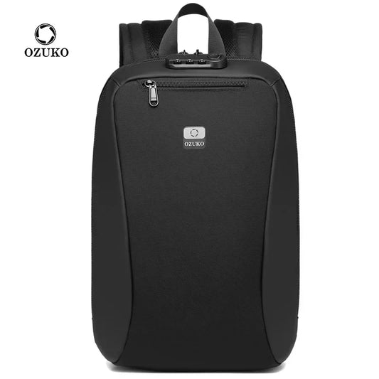 OZUKO Waterproof Men's Backpack with Password Lock Computer Bag with USB Charging Leisure Travel Business Backpack