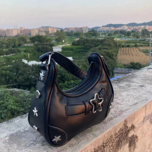 Women's handbag, mobile phone bag, new high-end retro denim shoulder bag.