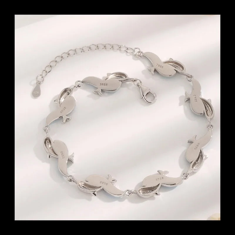 AliExpress S925 Sterling Silver Versatile Fashion Popular Simple Symphony Opal Irregular Bracelet