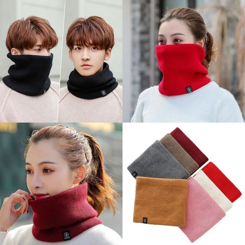Outdoor Cycling Face Cover Unisex Fleece Lined Thickened Neck Gaiter for Winter Versatile Knitted Neck Warmer WBr01