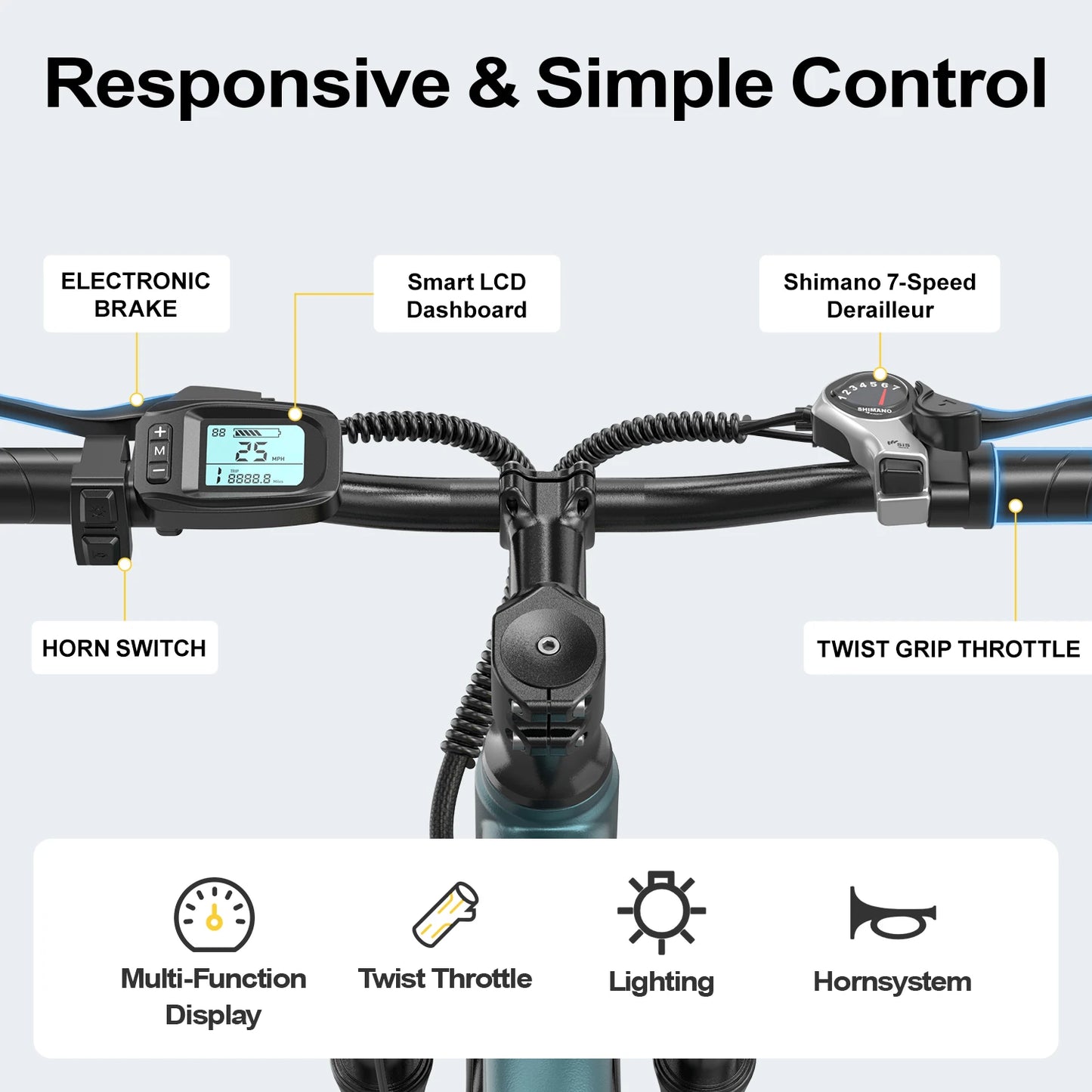 26'' 24'' Adults 500W Motor Electric Bike, Electric Bicycle 650W Peak Motor Ebike 25Mph 35Miles 10.4AH 13.5AH Mountain E Bike