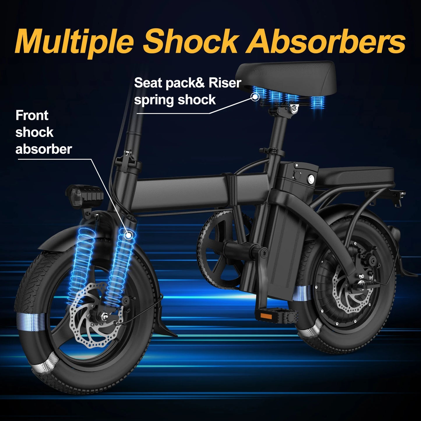 Electric bicycle,Suitable for Adults,20MPH Comfortable Riding Fully Shock-Absorbing Electric Bike,Maximum 30 Mile Folding Bike