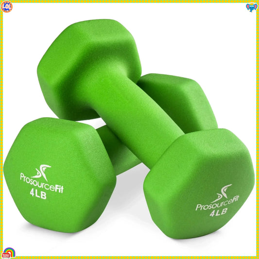 Set of 2 Neoprene Dumbbell Coated for Non-Slip Grip, 4 lb Dumbbell Set for Home Gym & Strength Training