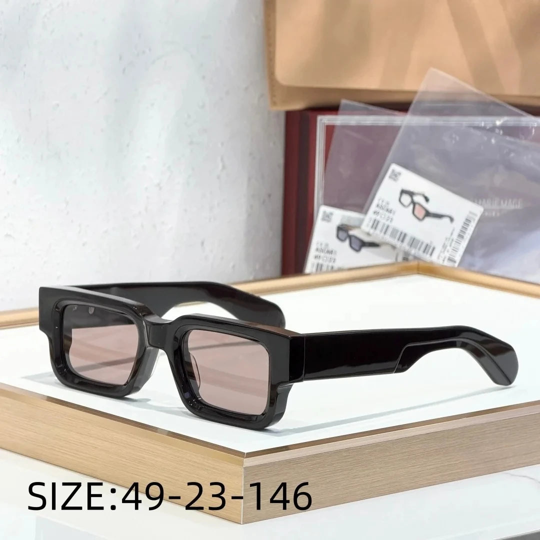 Luxury Unisex Rectangle Sunglasses Men Women Thick Acetate ASCARI New Fashion Polarized UV400 Oversized Trendy Eyewear