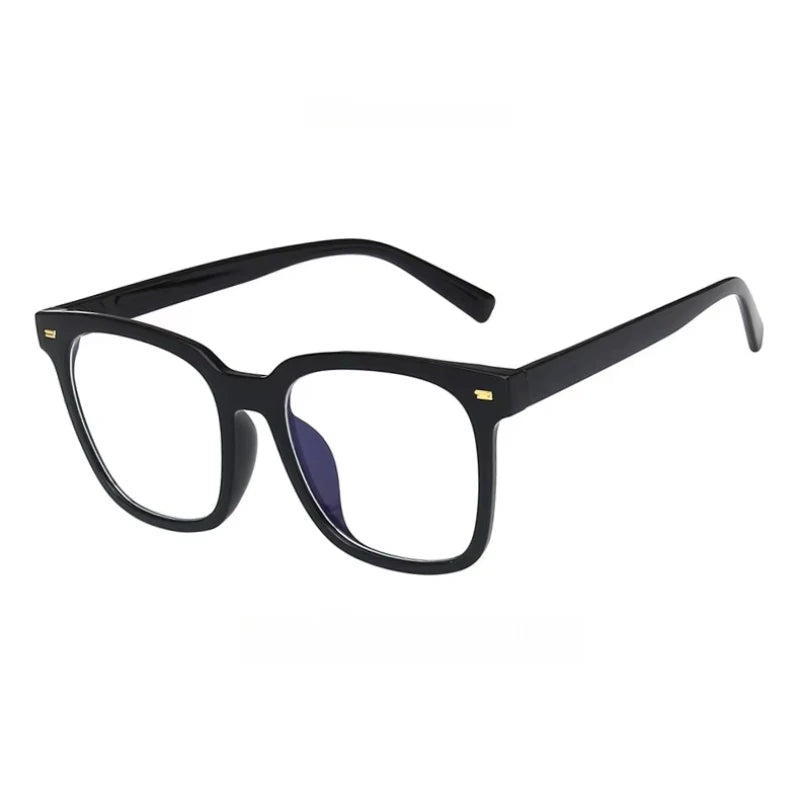 Large Frame Glasses, Anti-blue Transparent Lenses, Retro Classic Casual Women's Sunglasses, Suitable for Daily Reading