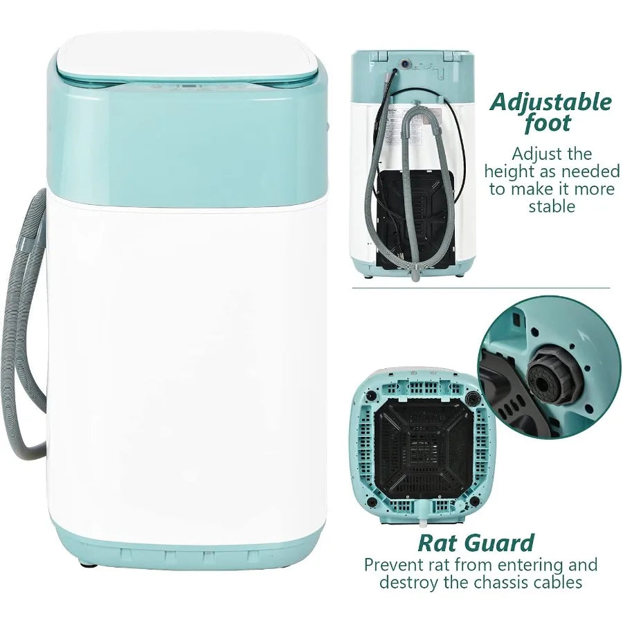 Portable Washing Machine Washer and Spinner Combo 8lbs with Faucet Adapter for Apartment Dorm Use 1 cu.ft Capacity 6 Wash Progr