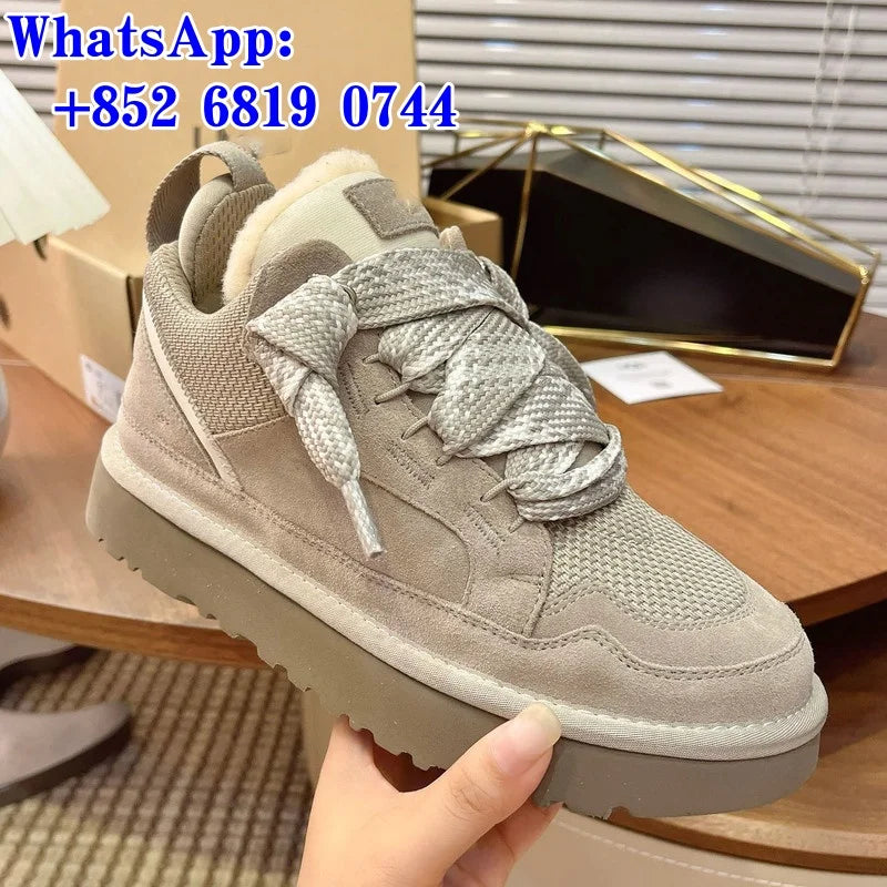 2026 Winter Women's Shoes Luxury Cotton Snow Boots Versatile Casual Shoes Unisex Thickened Plush Warm Non-Slip Ankle Boots