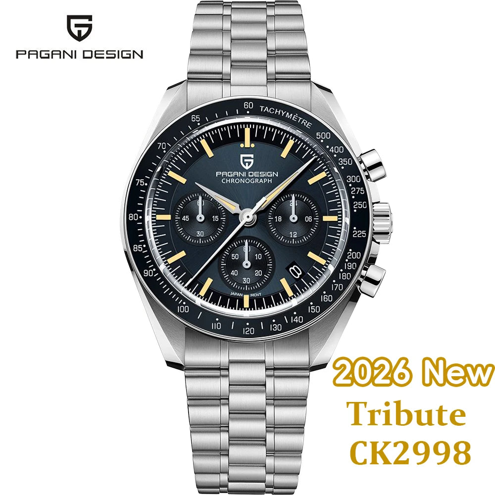 PAGANI DESIGN 2024 New V5 PD1701 Men's Watches Luxury Quartz Watch Men Sport Speed Chronograph AR Sapphire glass 100M Waterproof
