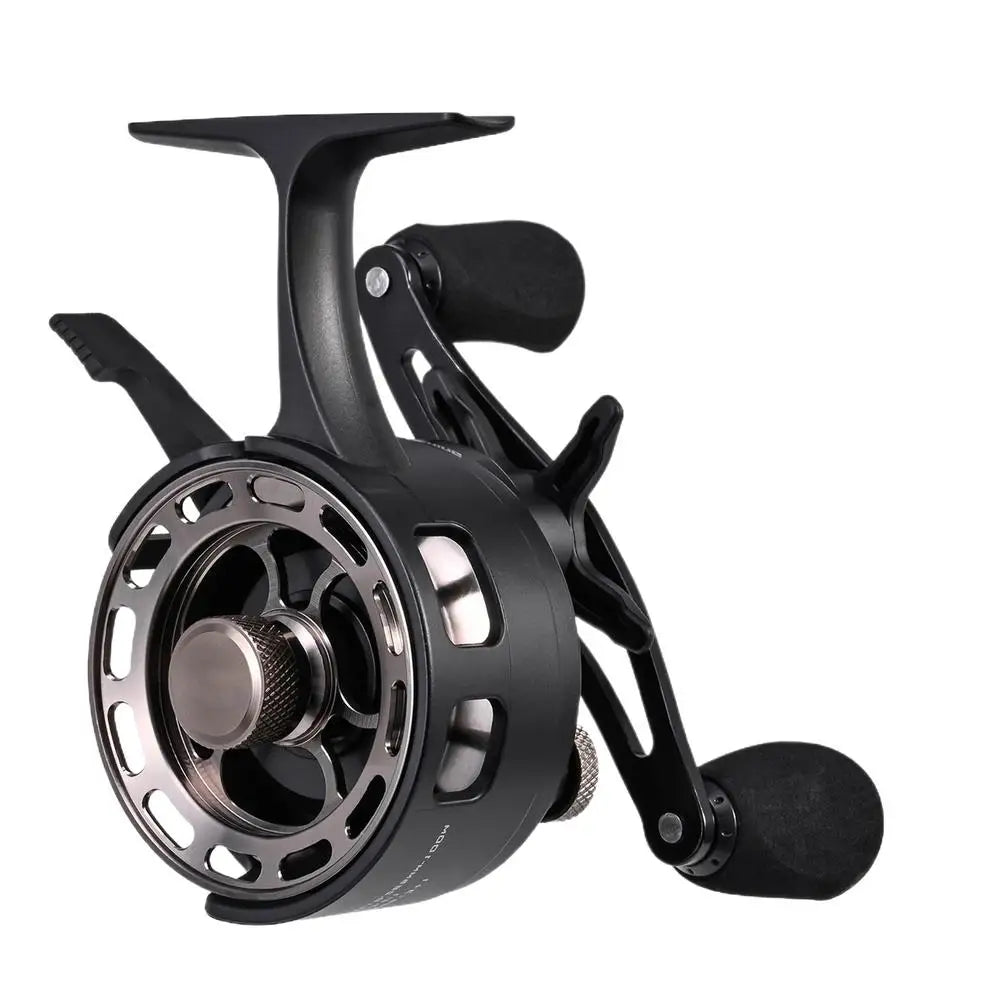 Ice Fishing Reel Large Spool Diameter Inline Freespool Reel Wear-Resistant 31 BB Ice Fishing Gear for Sea Lake Pond Metal Spool
