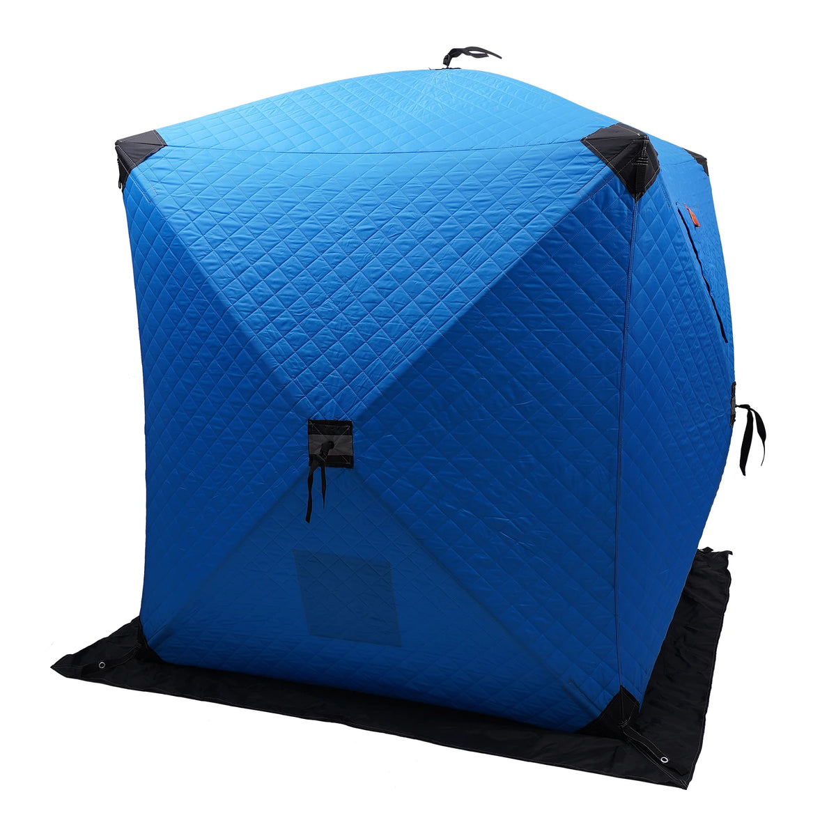 Portable Ice Fishing Shelter, 210D Oxford Fabric, Fiberglass Rods, D-Shaped Door, Double Windows for Ventilation