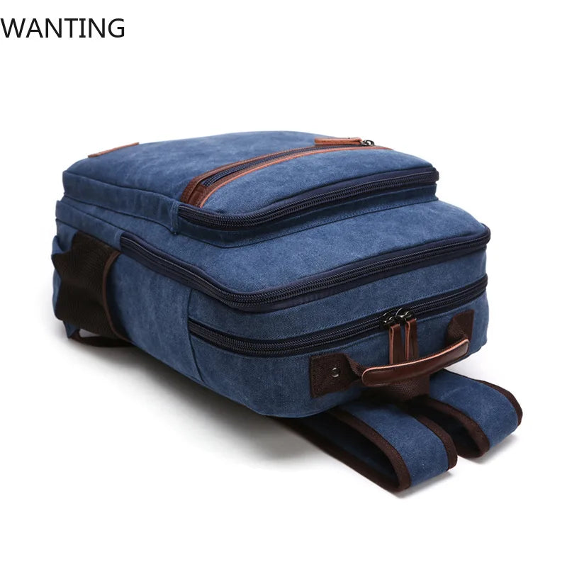 Vintage Canvas Backpack Men Large Capacity Travel Shoulder Bag School Bags For Teenagers Male Notebook Laptop Backpack For Men