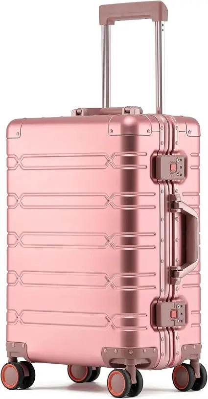 All Aluminum Carry On Luggage Hard Shell Suitcases with Spinner Wheels Zipperless Luggage 20 inch Small Carry On