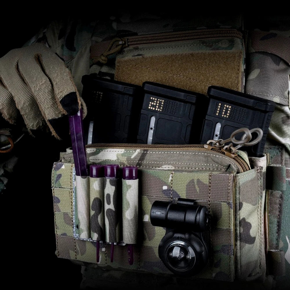 Glow Sticks Pouch Outdoor Hunting Vest Tactical Plate Carrier Light Stick Molle Bag Fluorescence Chemlight Adventure Gear